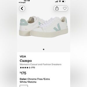 Veja Campo Sneakers in White and menthol.